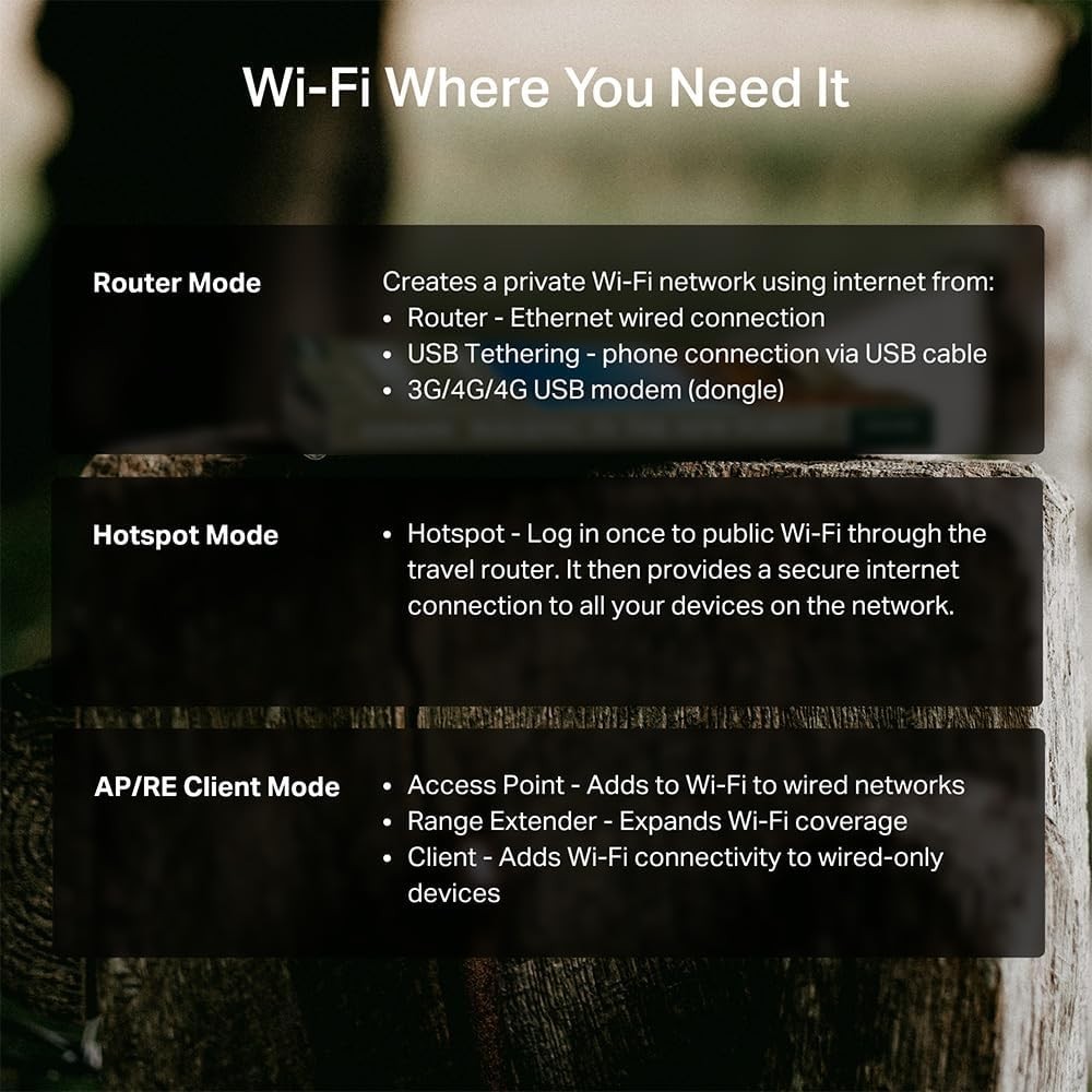  BE3600 Wi-Fi 7 Portable Travel Router TL-WR3602BE WiFi 7, BE3600 Travel Router