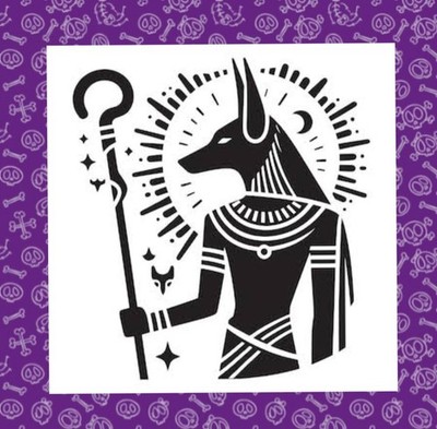 Anubis Gott der Unterwelt, Silhouette Vinyl Aufkleber, altägyptisch 8''