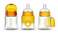 Smilo Baby Anti-Colic Bottles, Orange, 5 Ounce, 3 Count - New in Box