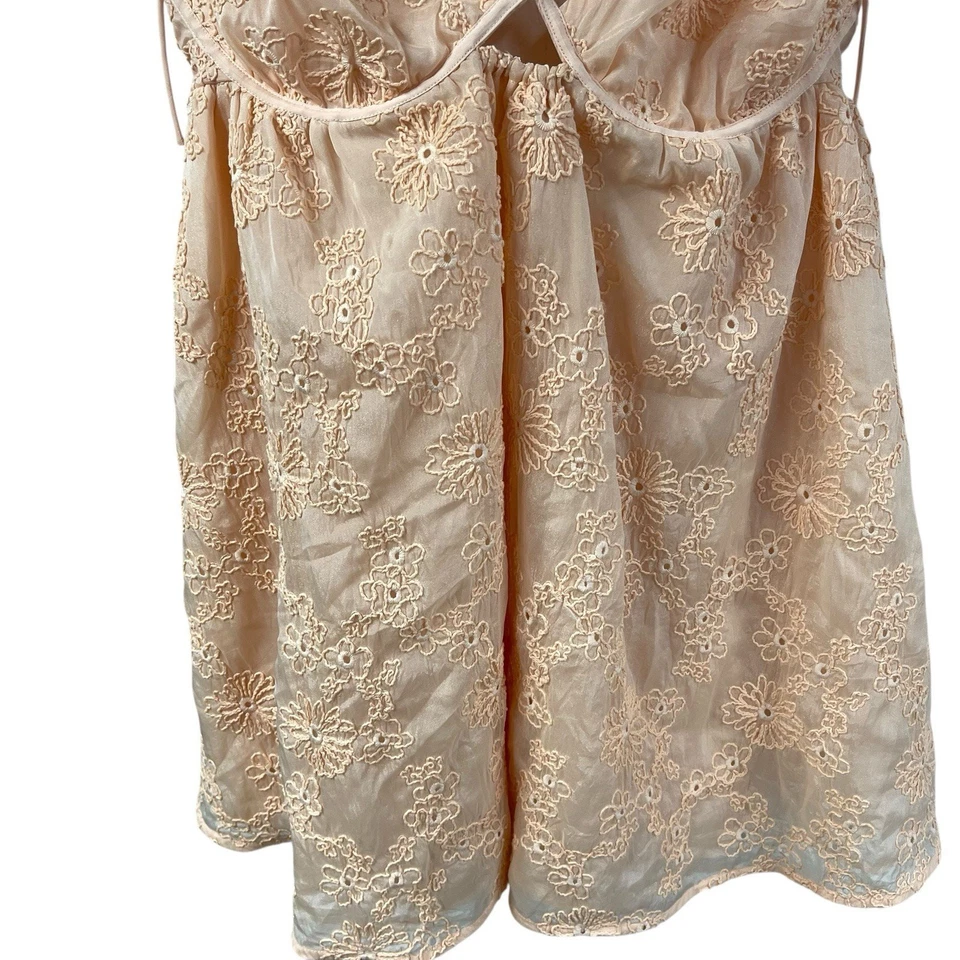 For Love And Lemons Babydoll Lace Eyelet Tie Strap Dress Cut Out XL - Image 4 of 4