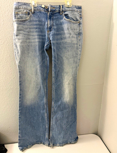 Zara TRF Women’s Bootcut Light Wash Blue Denim Jeans Mid Rise 5-Pocket