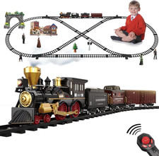 Train Set for Kids - Electric Remote Control Train Track around Christmas Tree,