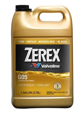 Zerex G05 Phosphate Free Concentrate Antifreeze Coolant 1 Gallon 1 GA, Yellow 