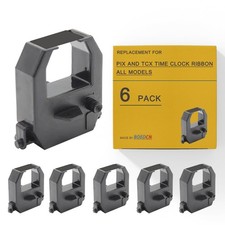  6 Pack Compatible Ribbon PIX and TCX Time Clock Replacement 6 Pack