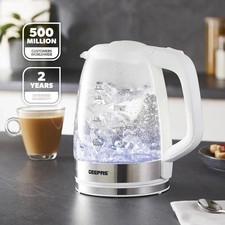 4 Slice Bread Toaster & 1.7L Illuminating Electric Glass Kettle Combo Set White