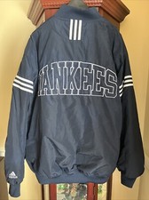 Baseball Jacket Adidas NY Yankees SZ XL Mens Blue Coat Lined EUC Sports Clothes 
