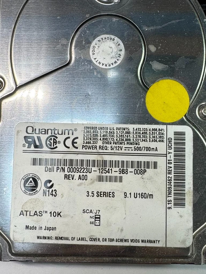 Dell 0009223U-12541-9B8-008P 9.1S TN09J462 10K RPM 4MB Ultra3 U160 SCSI 3.5" HDD - Image 2 of 4