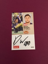 Drew Sample signed autographed 2019 Senior Bowl card 1/26/19 Washington
