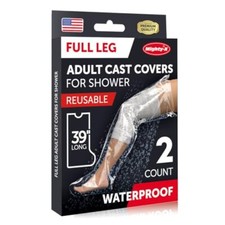 100 Waterproof Cast Covers for Shower Leg - Tight Seal - 2 pk Reusable Ful...