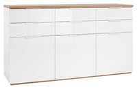 Kommode Sideboard Schrank Anrichte Wohnzimmer TüRen Schubladen Weiß Hochglanz