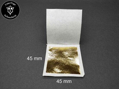 100 x 24 Karat Blattgold auf Base 45mm x 45mm - Farbe Gold rötlich - Thailand