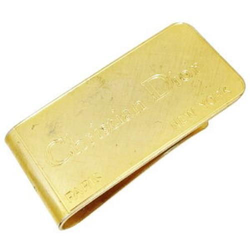 Christian Dior Gold Metal Money Clip for Men Logo Bill Clip-image