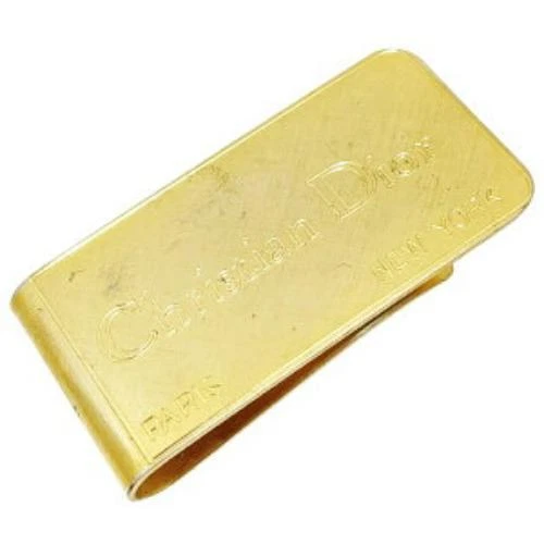 Christian Dior Pince à Monnaie Logo Pince à Billets Métal Couleur Or Portefeuille Homme