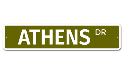 5167 SS Athens 4'' x 18'' Novelty Street Sign Aluminum