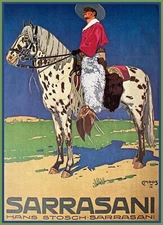10384.Decor Poster.Room wall art interior design.Cowboy riding Appaloosa horse