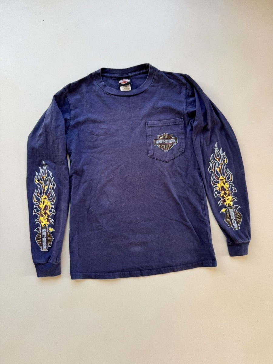 【希少】00s vintage Harley-DavidsonスカルフレイムT Vintage 00's HARLEY DAVIDSON Flames Tshirt Longsleeve | eBay