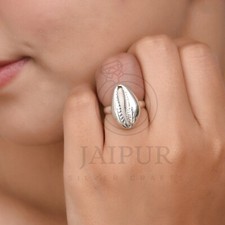 925 Solid Sterling Silver Cowrie Shell Design Silver Ring Cowry Shell Ring JSR01