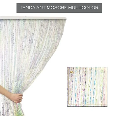 HOME TRESOR Tenda ANTIMOSCHE Tenda Porta Finestra Anti INSETTI Fili Plastica Tras Multicolor