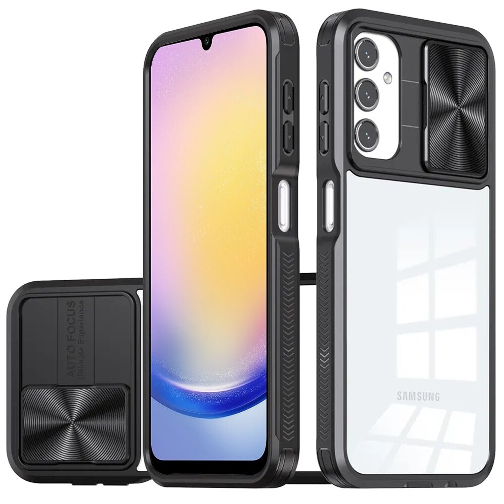 Samsung Galaxy A25 sim free. plastic case. Anti glare protection film.