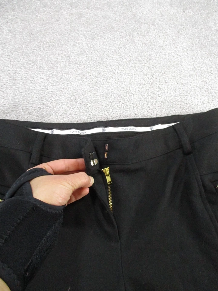 Tory Burch Pants Womens Small Black Zip Pockets Slim Straight * - Image 4 of 4