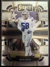 Mazi Smith Rookie RC 2023 Panini Select Football Card #27 Dallas Cowboys. rookie card picture