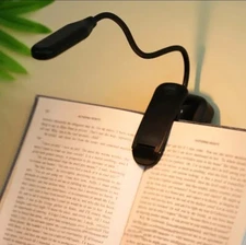 Battery Powered  LED Book Light, Flexible Clip-On Reading Lamp for Readers