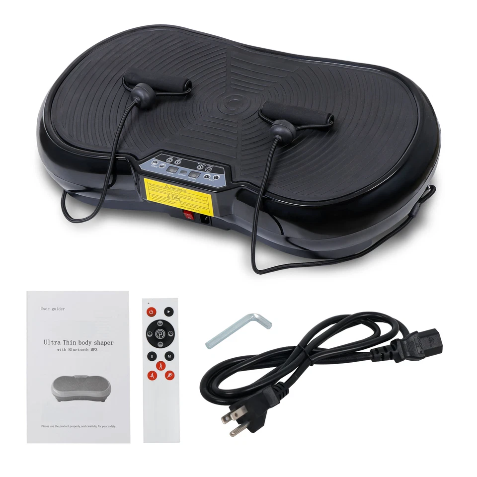 Vibration Plate Fitness Platform Exercise Machine Vibrating Full Body Slim Black - Image 2 of 4