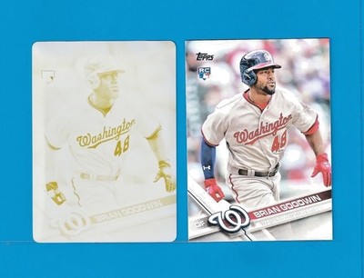 BRIAN GOODWIN 2017 Topps Series 1 Yellow Printing Plate 1/1 #289 Nationals RC