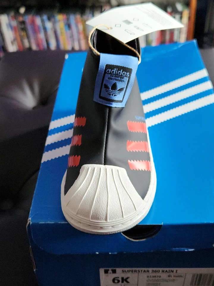 NUEVO Adidas Superstar 360 Botas de Lluvia Tenis Sin Cordones Cremallera NIÑO PEQUEÑO Unisex Zapatos 6k Foto 3 de 4