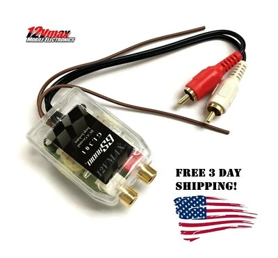 12VMAX NOISE REDUCER/ELIMINATOR 1 RCA Ground Loop Isolator Noise Audio Filter for Car Stereo EQ Amplifier