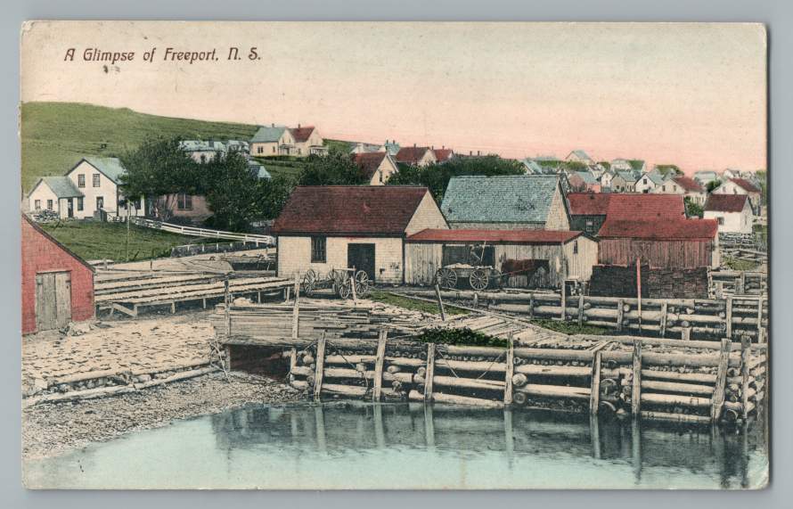 Freeport Nova Scotia Antique Hand Colored Canada Postcard 1916 eBay