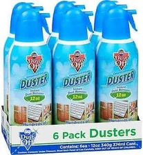 Dust-Off Professional Electronics Compressed Gas Duster, 12 oz, 6 ct