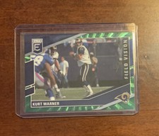 2022 Donruss Elite Football Card - Field Vision Green #FV8 Kurt Warner Rams