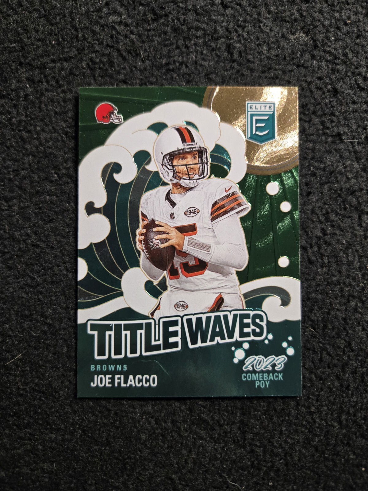 Joe Flacco 2024 Panini Elite Title Waves Green #7 Cleveland Browns