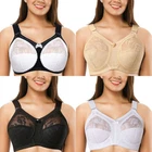 Women's Firm Control Lace Non Wired Full Cup Minimiser Bra Plus Size 32-52 C - I
