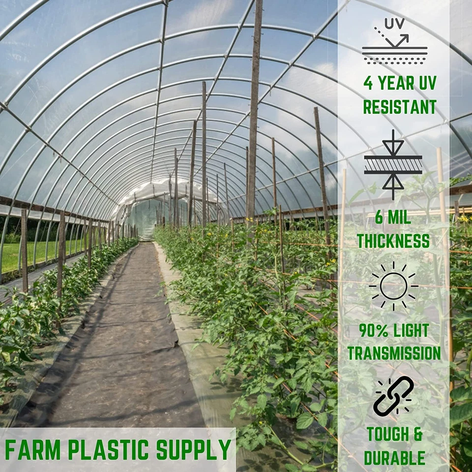 4 Year 6 Mil Clear Plastic Greenhouse Poly Film 40 ft. Wide - *VARIOUS LENGTHS* - Image 2 of 4