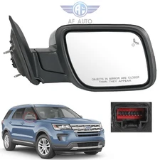 Side Mirror W/ Blind Spot Puddle Lamp Passenger Side For Ford Explorer 2016-2019