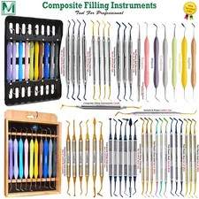 Dental Composite Filling Instruments Spatula  Plugger Titanium Gold Tips