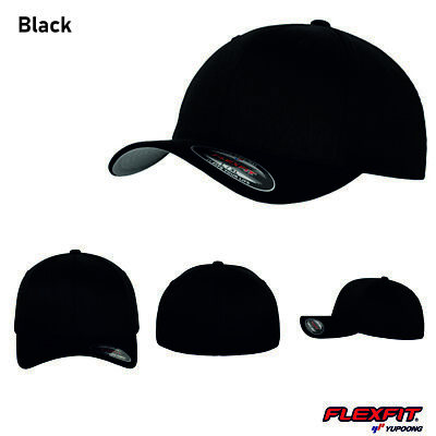 Original FLEXFIT  Wooly Combed  Baseball Cap / Mütze / Kappe Black 