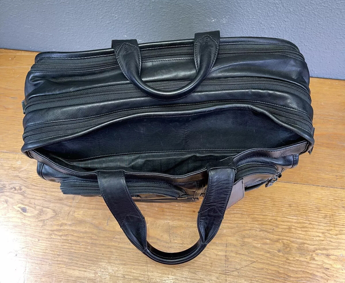 TUMI Alpha Leather Expandable Laptop Briefcase Style 96160DH Used