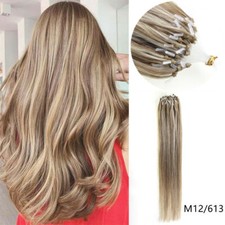 Extensiones de cabello micro anillo 100 % humano micro cuentas enlace Remy cabello brasileño