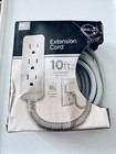 NEW Cordinate by JASCO-10ft Outlet Extension Cord Gray/White, 3 Grounded Outlets