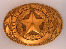 VINTAGE TEXAS LONE STAR STATE TRUCK BELT BUCKLE TEXAS STAR LONGHORN BULL