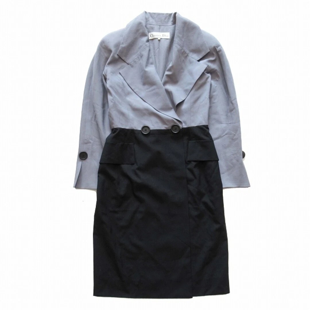 Cappotto Dior Vintage Christian Bicolore Pezzo Unico Ampio Bavero Design Classico Usa