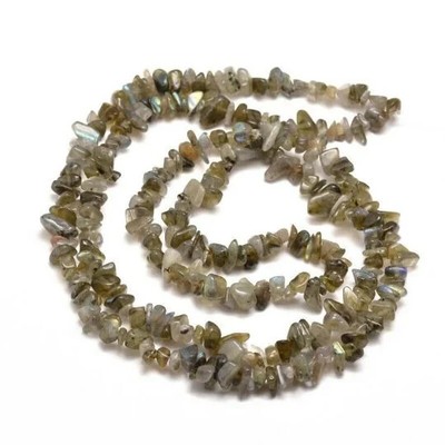 Lot De 100 Perles Chips En Labradorite Naturelle - 5 à 8 Mm - Multicolore Pour Création De Bijoux