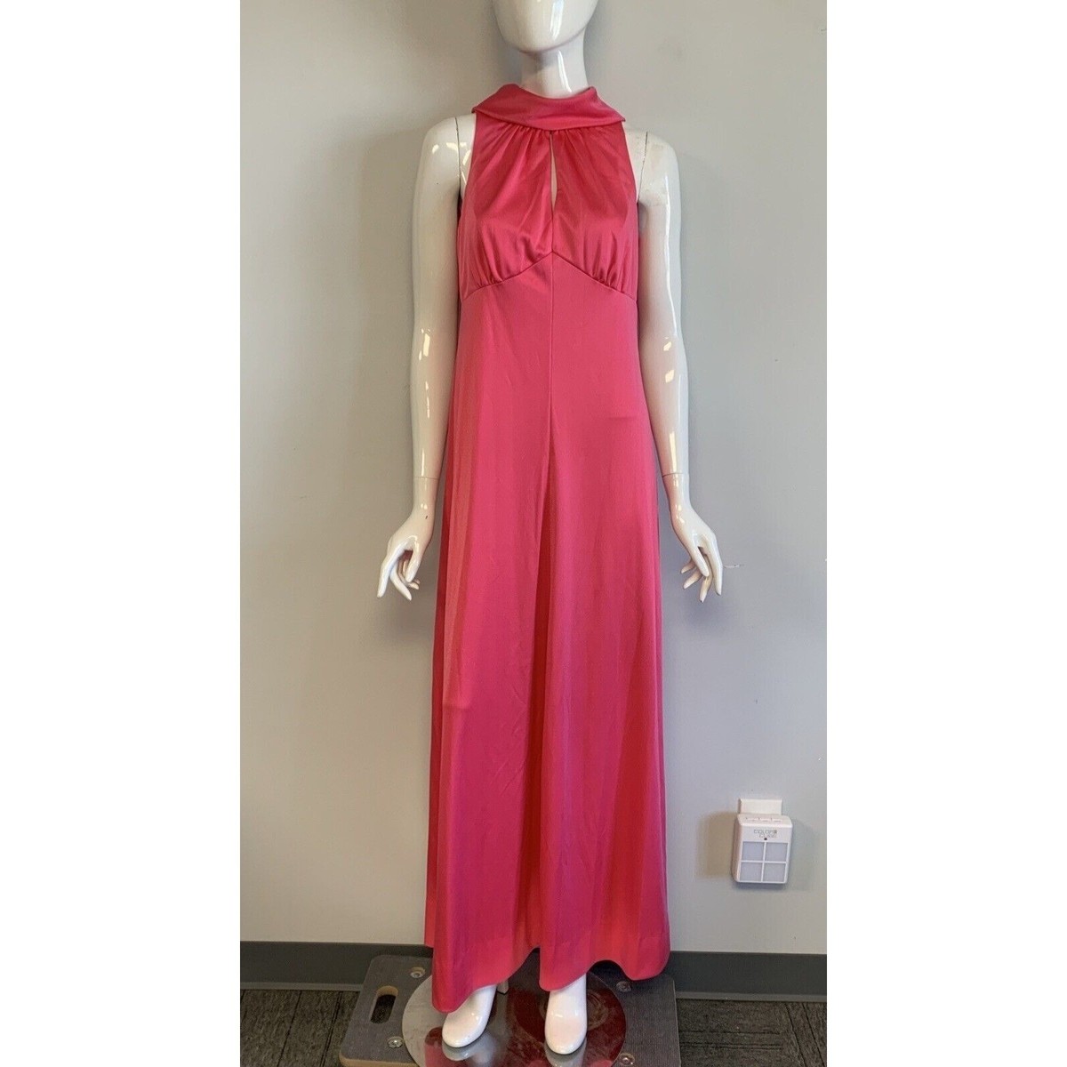 Vintage 58" Long Maxi Dress Sleeveless Handmade Pink Peach Color Small Vintage 58" Long Maxi Dress Sleeveless Handmade Pink Peach Color Small
