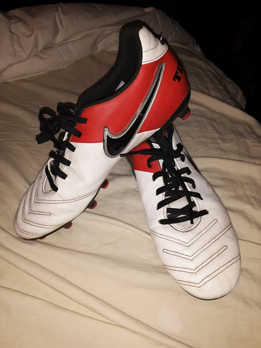 Nike TIEMPO LEGEND VI Womens Sz 5.5 ACC Soccer White/Red/Black/Leather | eBay