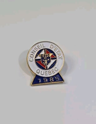 C de C Conseil D'Etat Quebec 1989 Lapel Pin Canada Knights of Columbus