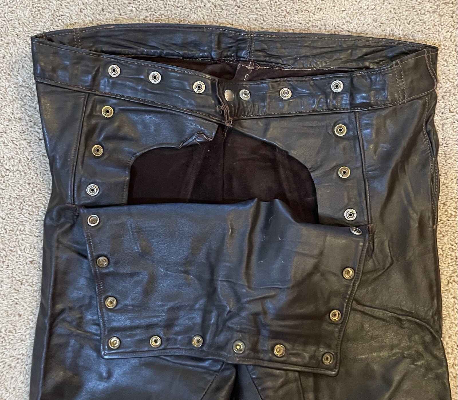 Just Leather San Jose Men’s Size 36 Brown Leather Old Snap Open Front