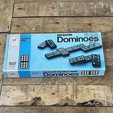 Dragon Dominoes Milton Bradley Halsam Double Nine 55 Pieces Vintage 1970